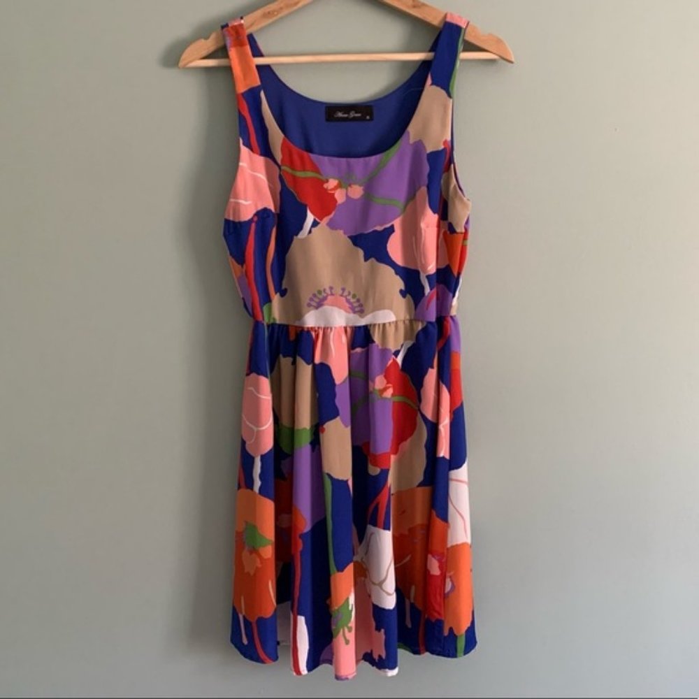 Anna Grace cute spring Easter flower sleeveless short dress size small
